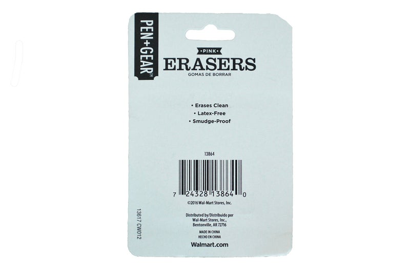 PenGear PEN+GEAR Smudge-Proof Pink Erasers 2 Count - Image 2